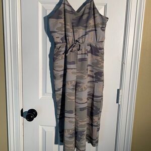 Poppies and Rose Camo Jumpsuit